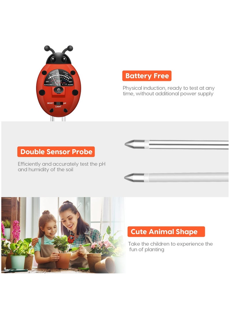 KASTWAVE Soil pH Meter, 3-in-1 Soil Tester Kit with Plant Moisture, Light and pH Tester, Soil pH Meter for Garden, Farm, Lawn, Indoor and Outdoor (No Battery Needed) - Image 5