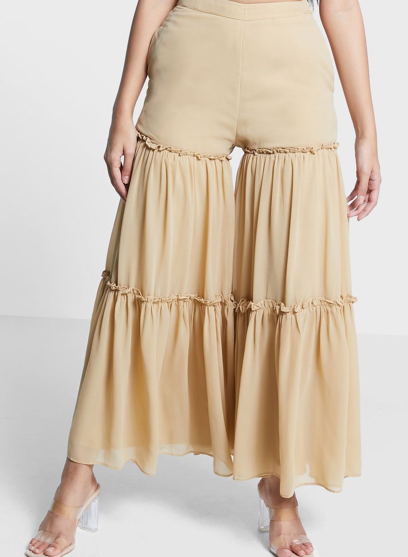 indya High Waist Ruffle Sharara Pants  - Image 1