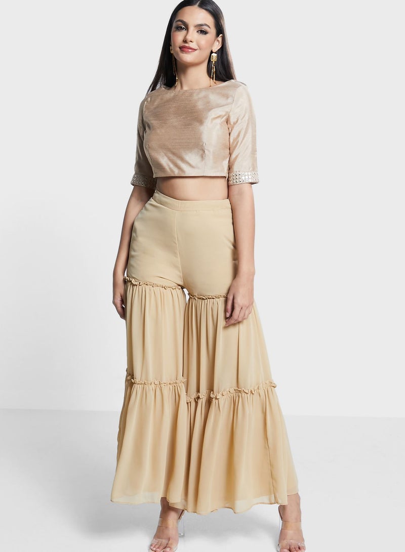 indya High Waist Ruffle Sharara Pants  - Image 2