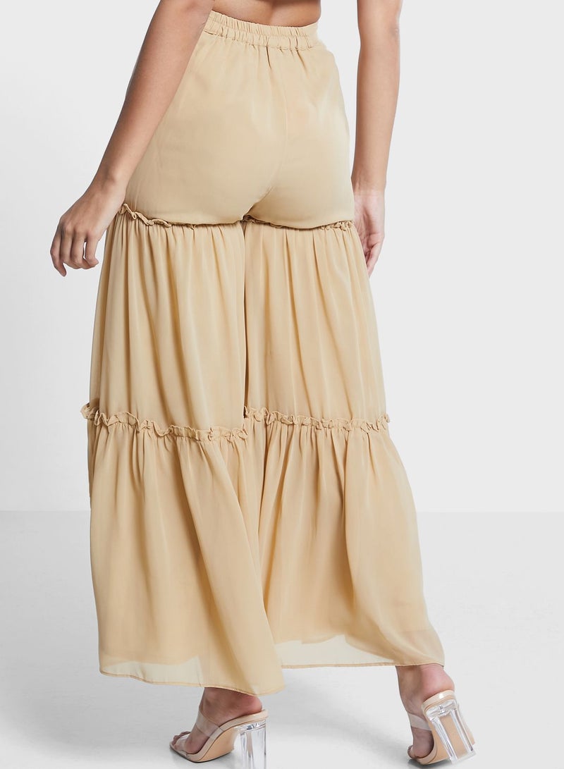 indya High Waist Ruffle Sharara Pants  - Image 3