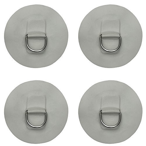 YYST 4 X Stainless Steel D-Ring Pad/Patch for PVC Inflatable Boat Raft Dinghy Kayak - No Glue Included- Instruction Included- Light Grey - Image 5