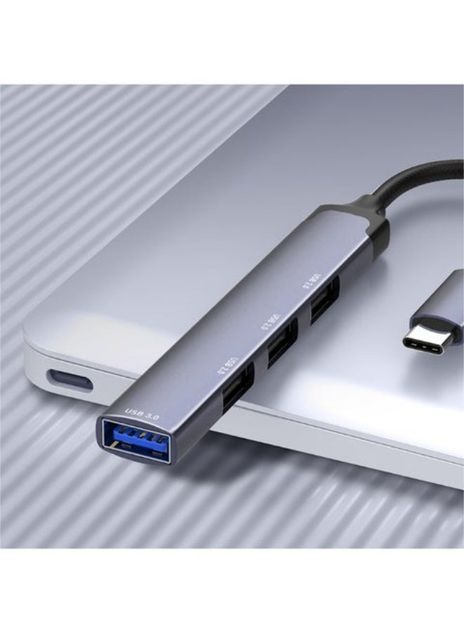 محول USB-C متعدد الوظائف 4 في 1، من النوع C إلى 4 منافذ USB بسرعة 5 جيجابت في الثانية، متوافق مع أجهزة الكمبيوتر المحمولة والهواتف الذكية - Image 3