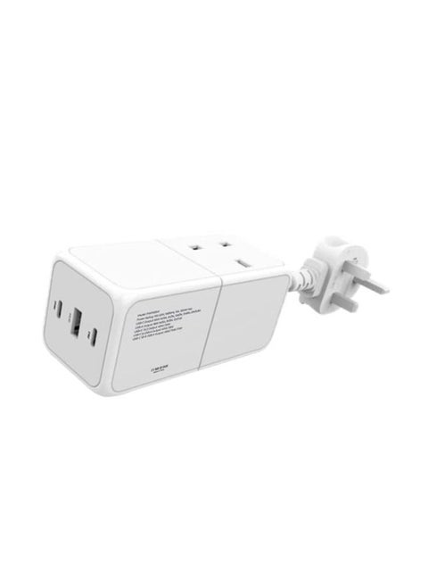 Powerology 65W Power Strip With Dual Power Sockets