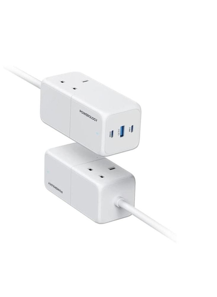 Powerology 65W Power Strip With Dual Power Sockets