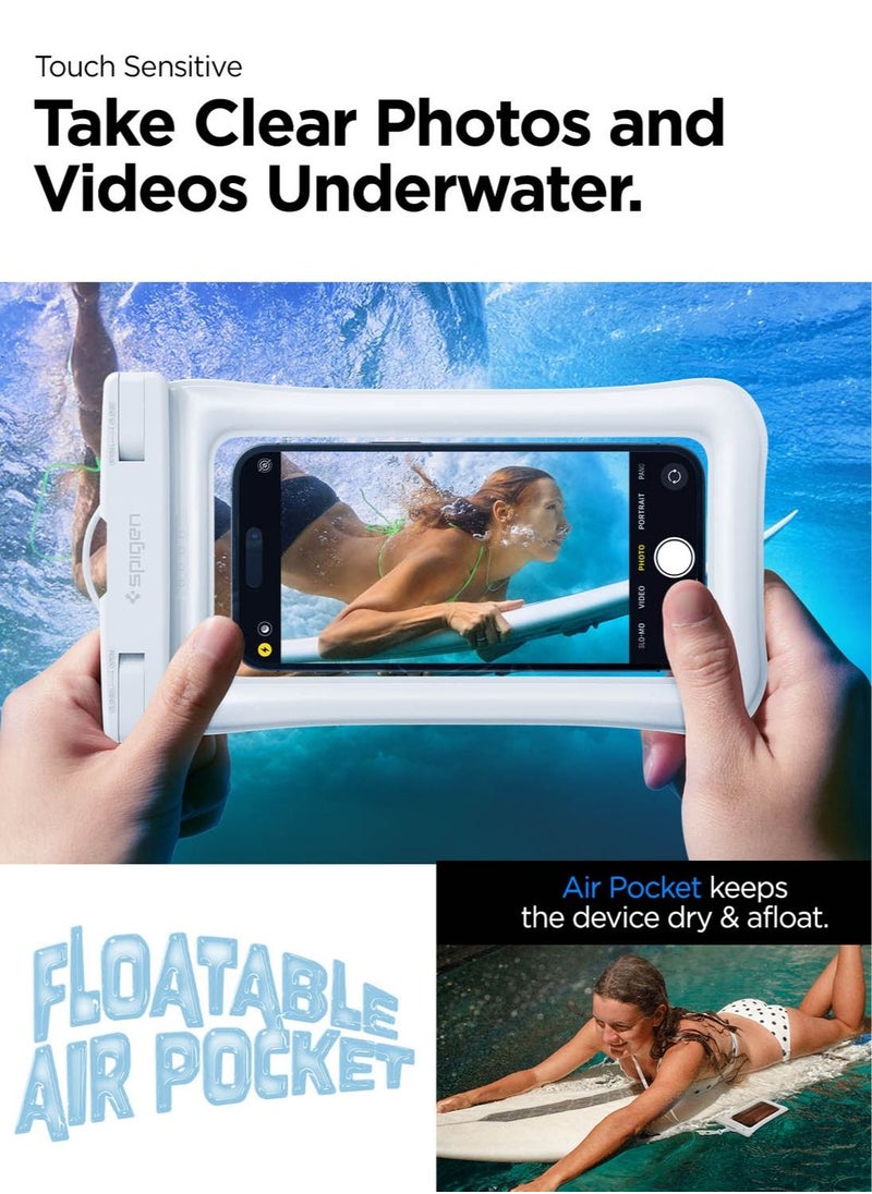 Spigen Aqua Shield Floating Universal Waterproof Phone Underwater Case Cover [1 Pack] IPX8 Pouch A610 Compatible with iPhone, Samsung Galaxy and Smartphone Up to 6.9 inches - White  - Image 4