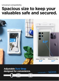 Spigen Aqua Shield Floating Universal Waterproof Phone Underwater Case Cover [1 Pack] IPX8 Pouch A610 Compatible with iPhone, Samsung Galaxy and Smartphone Up to 6.9 inches - White  - Image 5