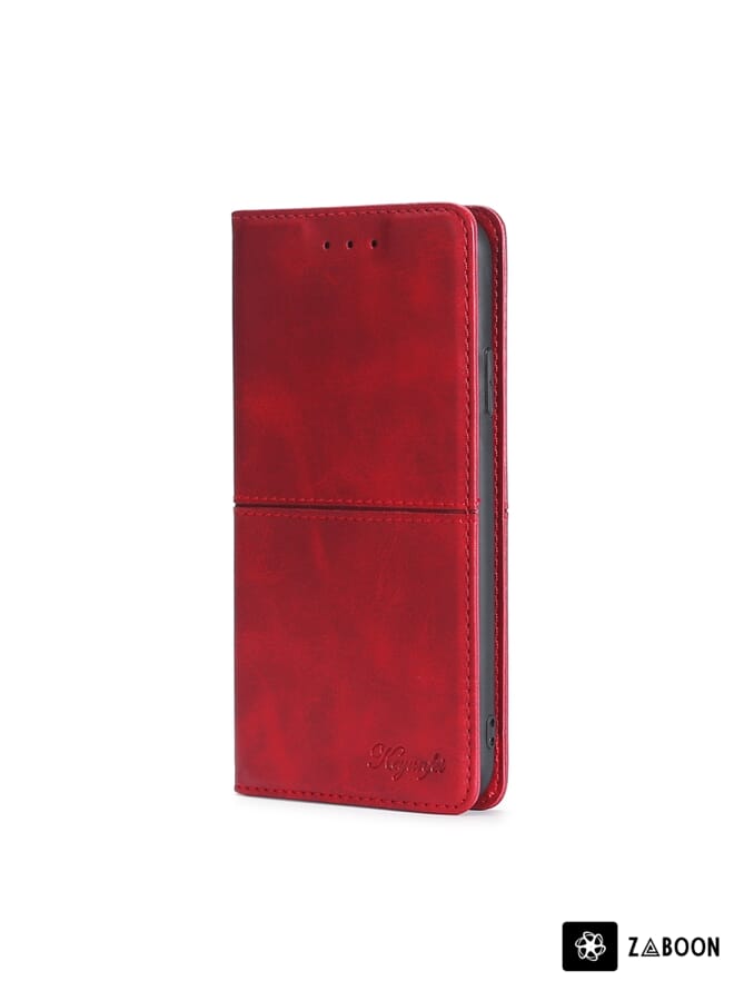 Zaboon Protective Case For Infinix Hot 10 / X682 Wallet Style Skin Feel Calf Pattern Leather Case with Separate Card Slots - Image 2