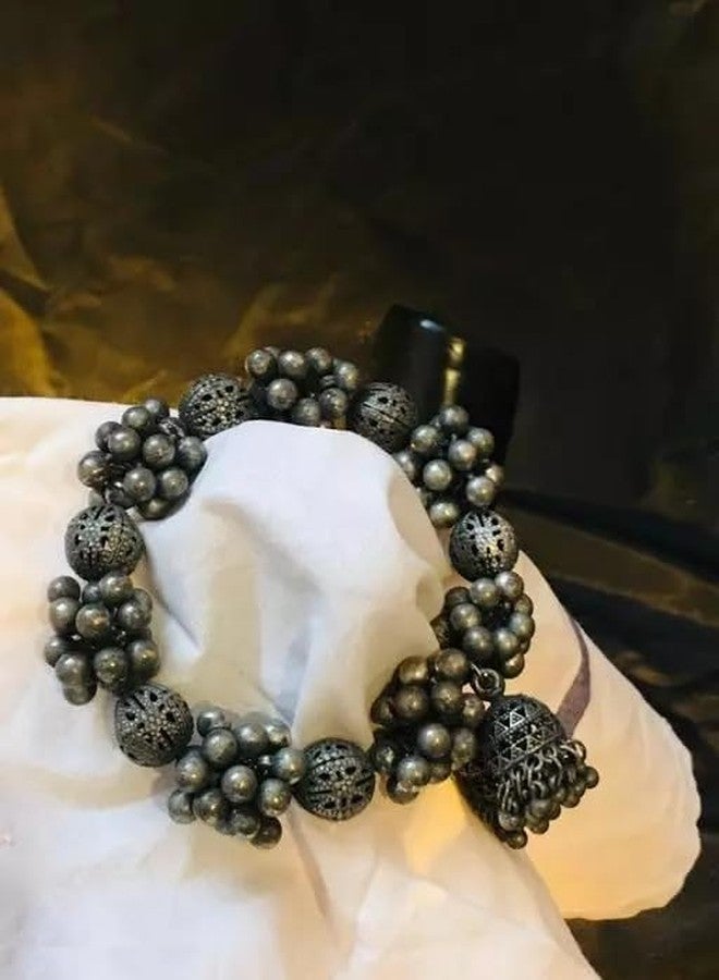 Shivarth Oxidised Black Ghungroo Kada 3 in 1, Adjustable Bangle Pack of 1 for Girls and Women - Image 5