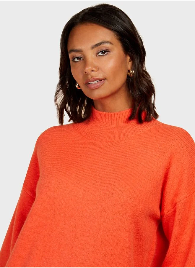 Little Mistress High Neck Knitted Sweater