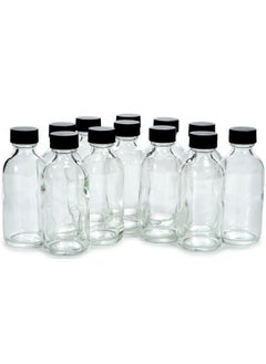 Vivaplex Vivaplex, 12, Clear, 2 oz Glass Bottles, with Lids  - Image 1