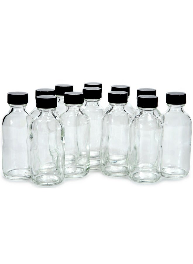 Vivaplex Vivaplex, 12, Clear, 2 oz Glass Bottles, with Lids  - Image 1