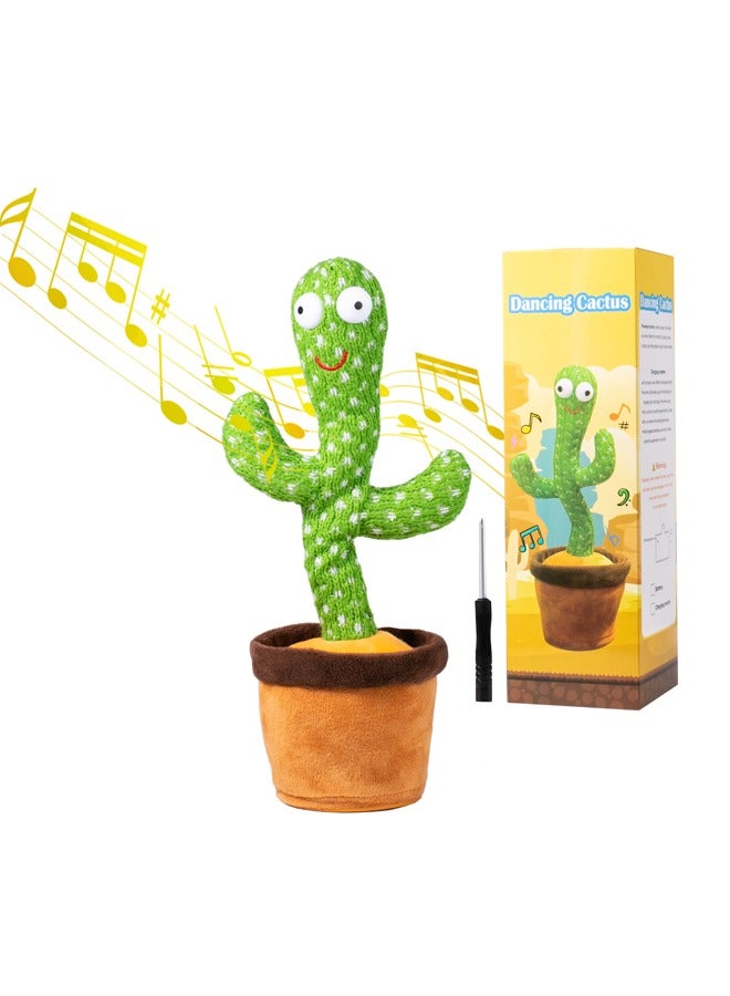 SUCITY Dancing Cactus Toys, Talking Cactus Toys for Recording What You Say, Mimicking Toys with LED English Sing, Cactus Plush Toys Gift - Image 1