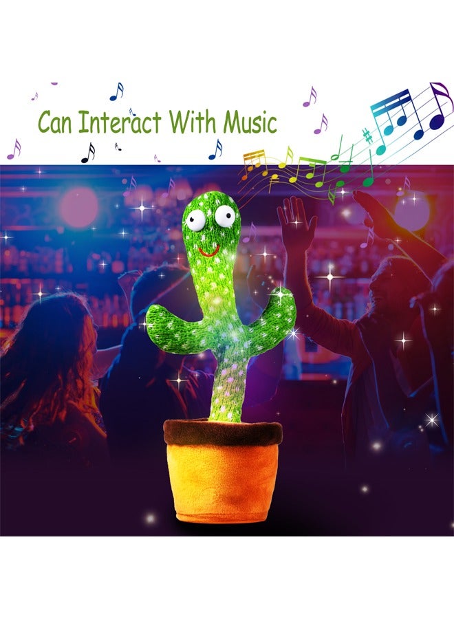 SUCITY Dancing Cactus Toys, Talking Cactus Toys for Recording What You Say, Mimicking Toys with LED English Sing, Cactus Plush Toys Gift - Image 5