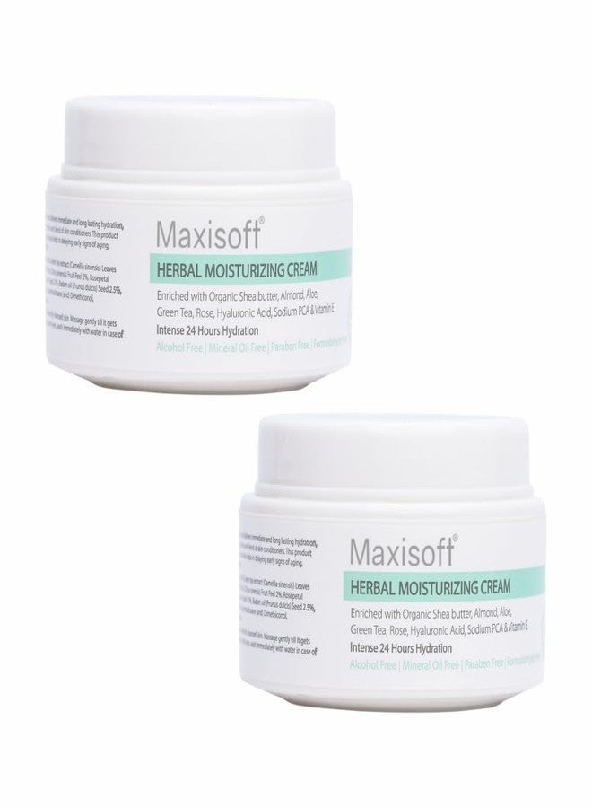 Maxisoft Herbal Moisturizing Cream 50gm | Nourishing Herbal Cream for Long-Lasting Hydration | Non-Greasy & Fast-Absorbing | Soft & Glowing Skin | Daily Use & All Skin Types (Pack of 2-50gm) - Image 1