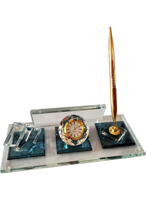 Mert Crystal Pen Office Desk Name Plate M514