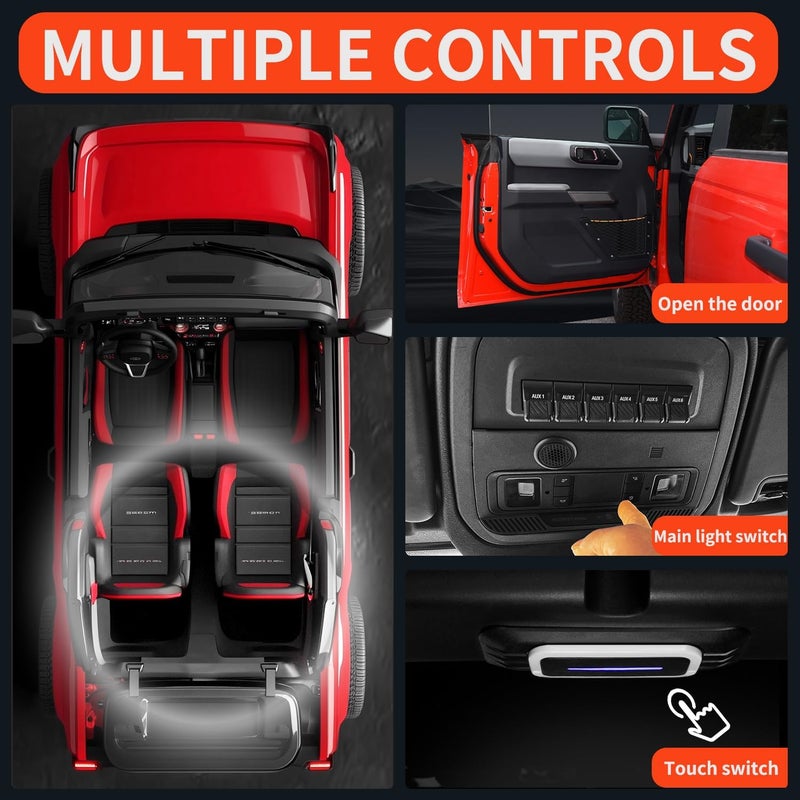 Aigmux Rear Ceiling Lights Compatible for Ford Bronco 2021-2023，Touch Switch LED Roof Lamp Trunk Cargo Area， 4-Door Original Push Button Contro Switch(Not For 2-Door models) - Image 4