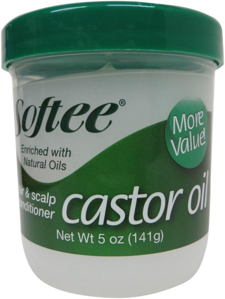 Softee Castor Oil Hair & Scalp Conditioner - 5 Ounce Cream for Hydration