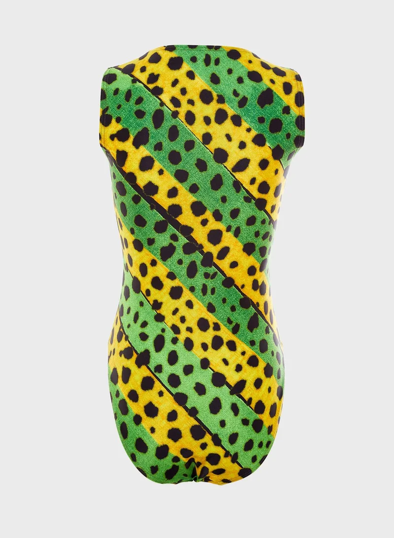 House of Holland x Speedo Vivid Cheetah Stripe Swimsuit
