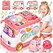 AmiDear Baby Gift for 12 Year Old Girl 10in1 Montessori Toys Bus for Baby 61218 Months Educational Musical Sensory Learning Toddler Toys Age 12 First Christmas and Birthday Gifts Pink - Image 3