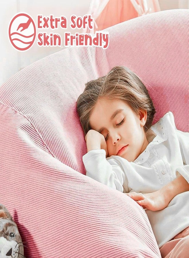 Nobildonna Bean Bag Chair Cover (No Filler) for Kids and Adults,Beanbag Stuffed Animal Storage Without Filling Plush Toys Holder and Organizer Soft Premium Corduroy 200L (Pink) - Image 5