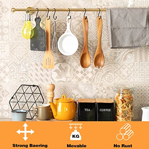 HiGift 24 Pack 5 Inch Large S Hooks for Hanging Plants, Black Vinyl Coated, Non Slip Heavy Duty, Metal Rubber Coated Closet Hooks for Jeans, Pot, Pan, Cups, Clothes - Image 5