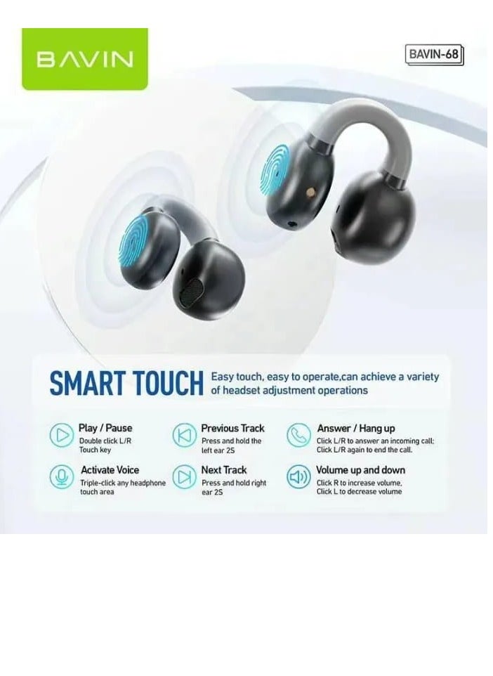 Bavin BA68 TWS Bluetooth 5.3V Earcuffs Bone Conduction Headset Bluetooth Earbuds
