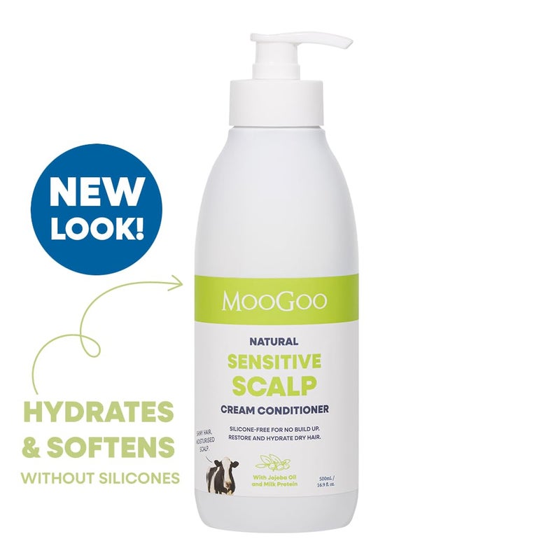 MooGoo Cream Conditioner - For Itchy, Dry, Eczema, Psoriasis & Dandruff Prone Scalps â€“ SLS, Silicone, Sulfate & Paraben Free - Natural & Gentle Formula â€“ 500ml - Image 2