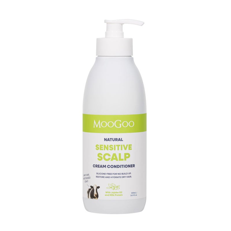 MooGoo Cream Conditioner - For Itchy, Dry, Eczema, Psoriasis & Dandruff Prone Scalps â€“ SLS, Silicone, Sulfate & Paraben Free - Natural & Gentle Formula â€“ 500ml - Image 1