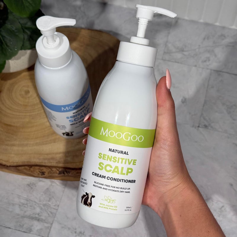 MooGoo Cream Conditioner - For Itchy, Dry, Eczema, Psoriasis & Dandruff Prone Scalps â€“ SLS, Silicone, Sulfate & Paraben Free - Natural & Gentle Formula â€“ 500ml - Image 3