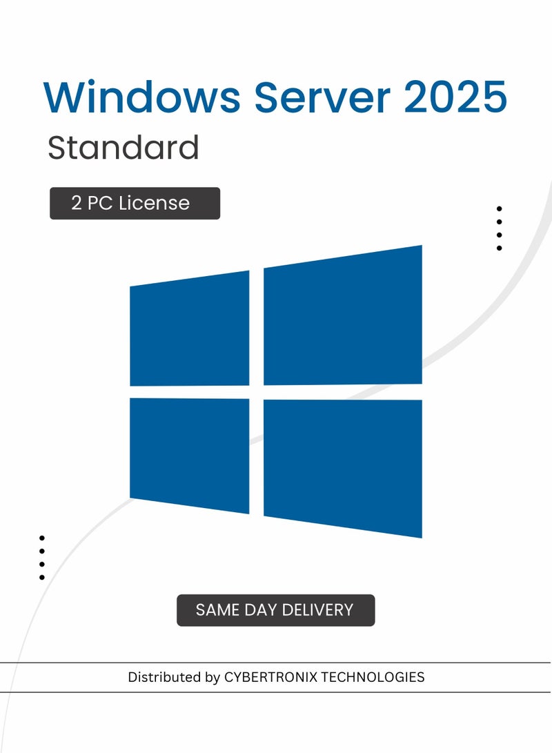 Windows Microsoft Windows Server 2025 Standard | 2 PC License | Digital License | SAME DAY DELIVERY