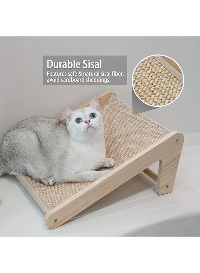 L Shaped Sisal Cat Scratching Ramp Pine Wood Foundation Wall Furniture Guard - Image 5