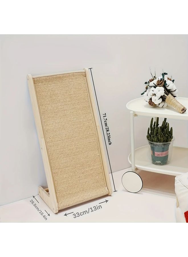 L Shaped Sisal Cat Scratching Ramp Pine Wood Foundation Wall Furniture Guard - Image 2