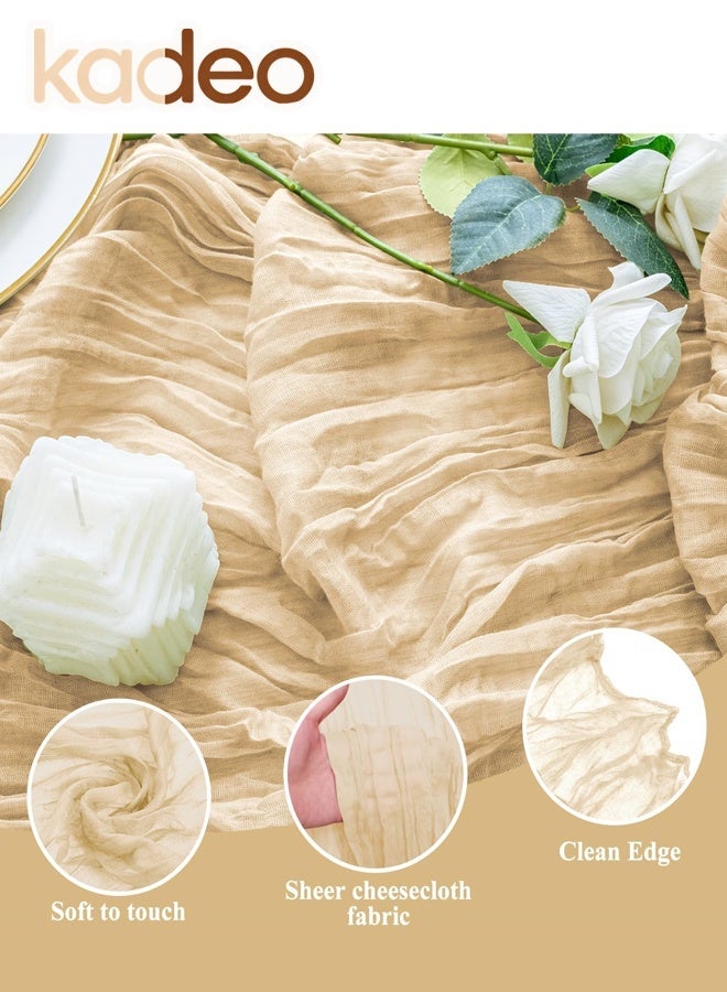 kadeo Cheesecloth Table Runner, Boho Gauze Wedding Cheese Cloth Table Runner, for Party Long Easter Rustic Sheer Table Runners for Baby Bridal Shower Decor 90*400CM - Image 2