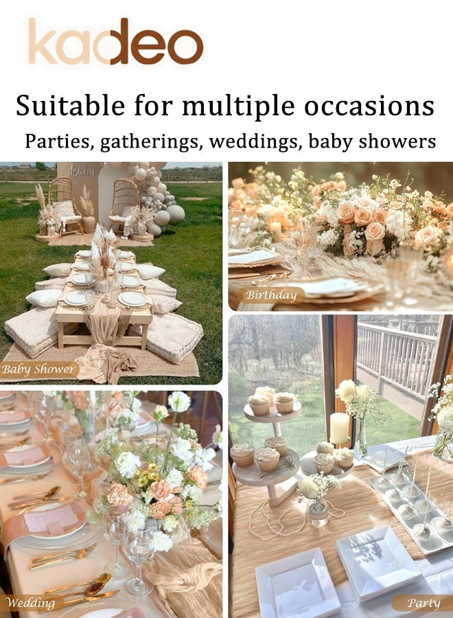 kadeo Cheesecloth Table Runner, Boho Gauze Wedding Cheese Cloth Table Runner, for Party Long Easter Rustic Sheer Table Runners for Baby Bridal Shower Decor 90*400CM - Image 3