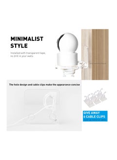 Anmi Acrylic Floating Wall Shelves Set of 3 for Security Cameras, Baby Monitors, Speakers - Universal Small Wall Shelf with Cable Clips, 10-Piece Strong Tapes, No Drill (Clear)  - Image 5