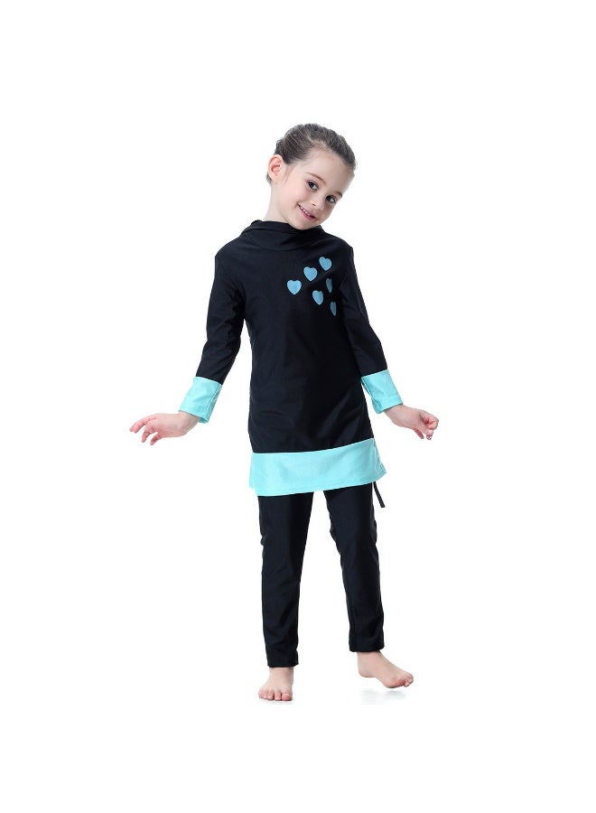 Kids unisex Modest Muslim Burkini Swimwear Kids Full Coverage Conservative Swimming Suit Quick Dry Sun Protection Swimsuit with Swim Cap - Image 2