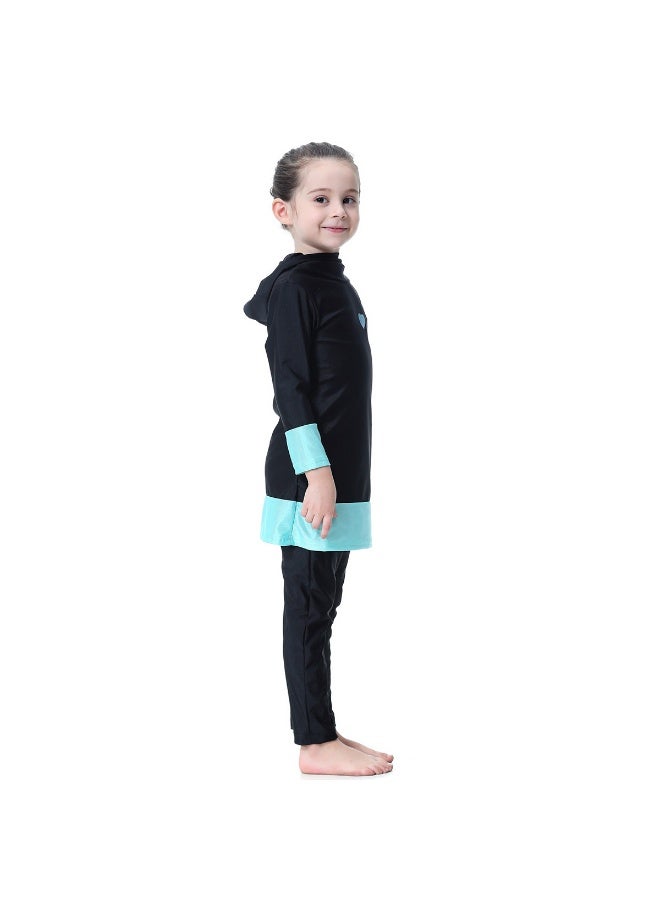 Kids unisex Modest Muslim Burkini Swimwear Kids Full Coverage Conservative Swimming Suit Quick Dry Sun Protection Swimsuit with Swim Cap - Image 4