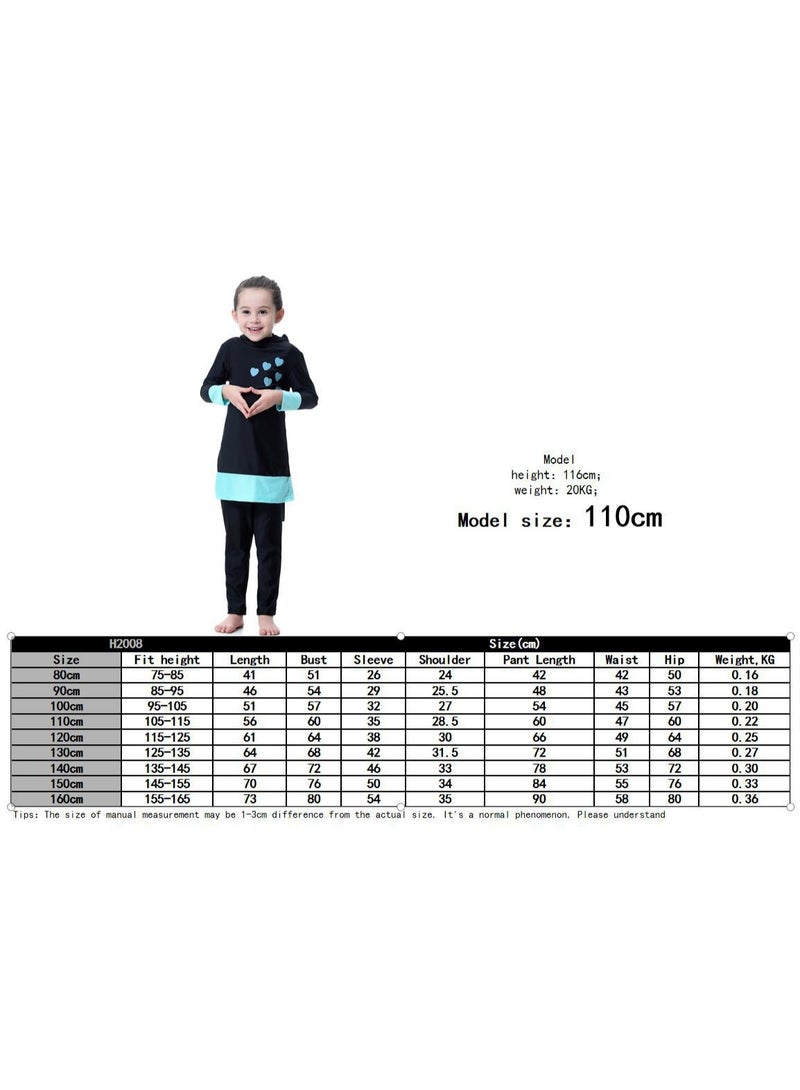 Kids unisex Modest Muslim Burkini Swimwear Kids Full Coverage Conservative Swimming Suit Quick Dry Sun Protection Swimsuit with Swim Cap - Image 5