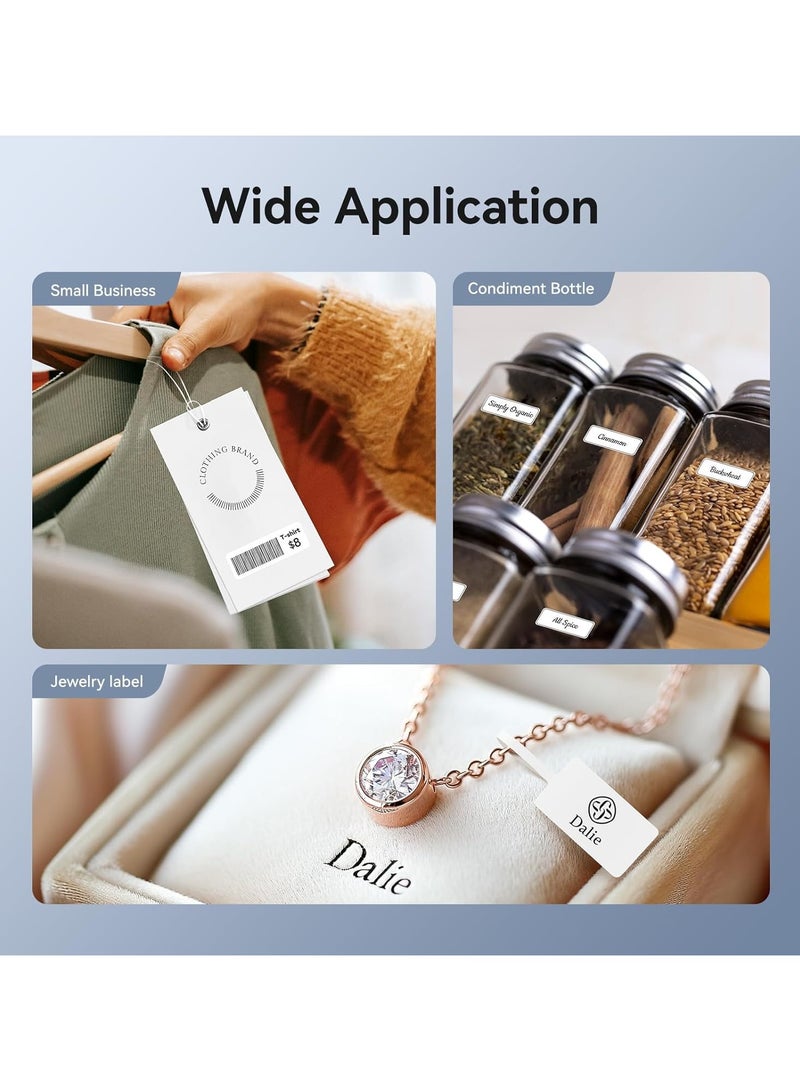 D11-H Label Printer with 300dpi Resolution, Bluetooth Connectivity, 15mm Printing Width, Portable Thermal Printer for Organizing Clothing Food Home Office School - Black. - Image 4