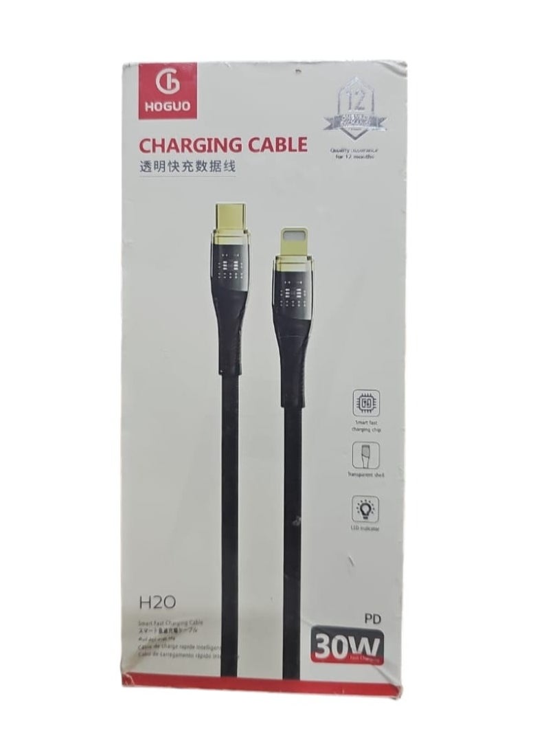 HOGUO - Hoguo H20 Type C Lightning PD Fast Charging Data Cable Transparent Design Ultra Durable 30W - Image 1