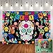 Avezano Avezano Day of The Dead Backdrop 8x6ft Mexican Sugar Skull Flowers Photography Background Dia DE Los Muertos Dress-up  - Image 2
