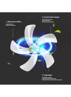 GGEROU 16 Inch Pedestal Fan with Remote Control, 5-Blade Oscillating Standing Fan Adjustable Height,Ultra Quiet, 8 Speed, 3 Winds Mode, 9 Hour Timer, LED Display, 90° Pivoting Head Air Circulator Fan (White)  - Image 5