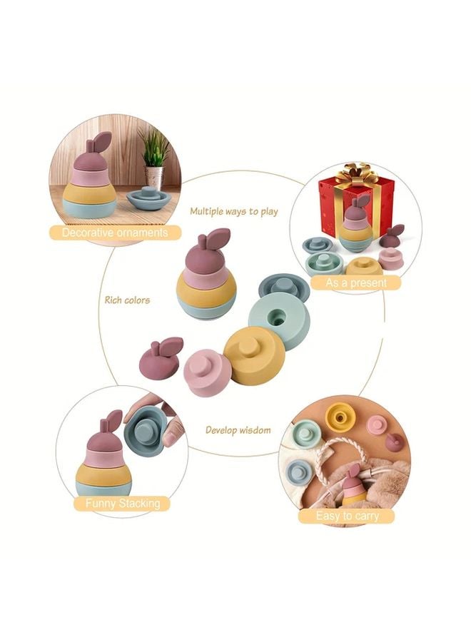 أناناس إي ستايل ألعاب سيليكون متراصة مكعبات بناء أطفال تعليمية مطابقة الشكل واللون - Image 5