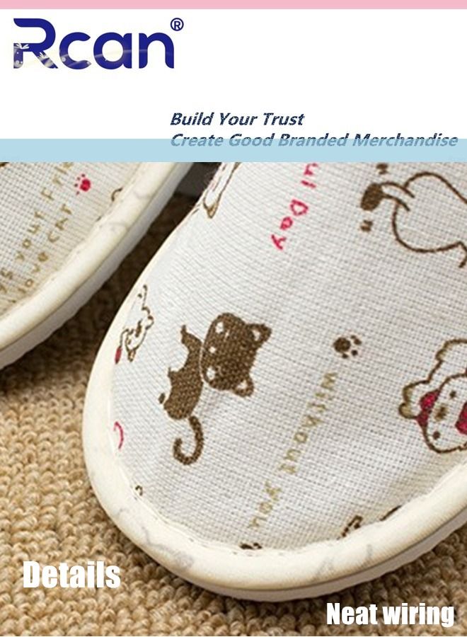 Rcan 5 Pairs Disposable Kids Guests Slippers, Closed Toe Bulk for Shoeless Home Multicolor Cotton Boys Girls Slipper for Indoor Hotel SPA Travel Park  - Image 3