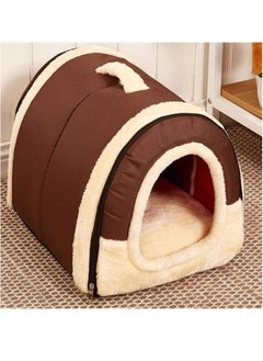 Cozy Enclosed Pet House with Plush Lining and Removable Cushion – Large Size Brown Pet Bed for Cats and Small Dogs - pzsku/ZFE2F7DE2D34701703500Z/45/_/1732522588/2d885a56-4406-4ba7-ac23-beeda0c3ac6a