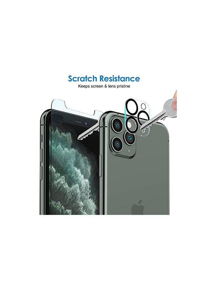 جي تيك واقي شاشة JETech لهاتف iPhone 11 Pro Max مقاس 6.5 بوصة مع واقي عدسة الكاميرا، طبقة من الزجاج المقسى، عبوتان لكل منهما - Image 4