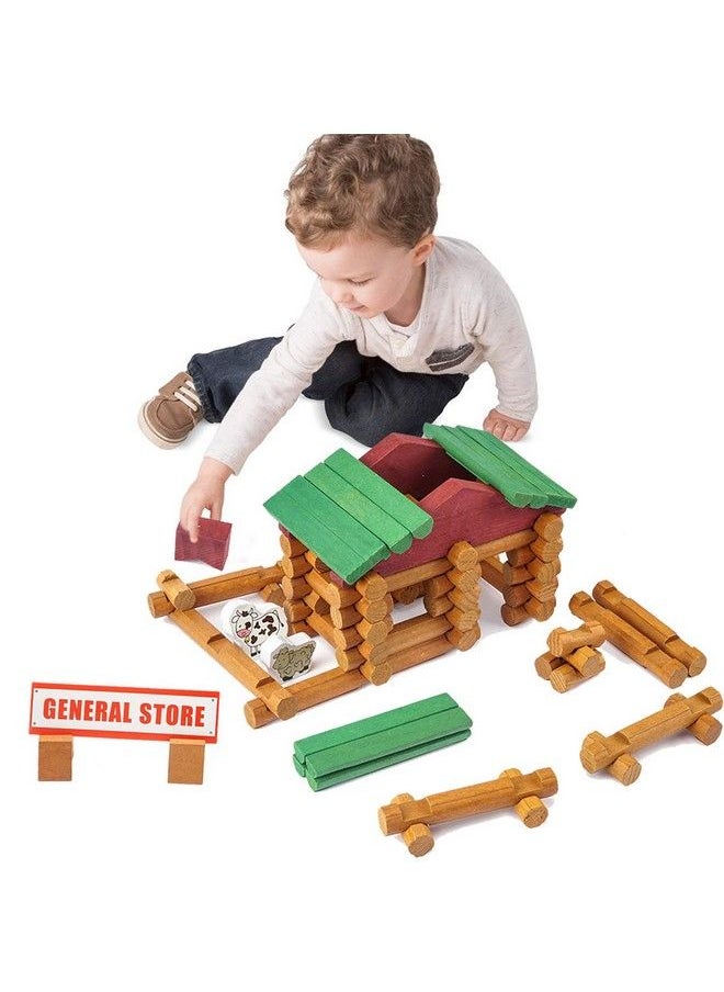 Joqutoys - 170 Pcs Classic Building Log Toys Wood Logs Set Set For Boy Creative Construction Educational Gift For Kids Ages 3+ - Image 1
