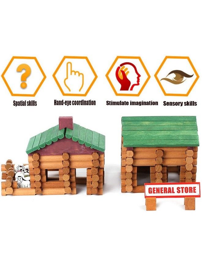 Joqutoys - 170 Pcs Classic Building Log Toys Wood Logs Set Set For Boy Creative Construction Educational Gift For Kids Ages 3+ - Image 1