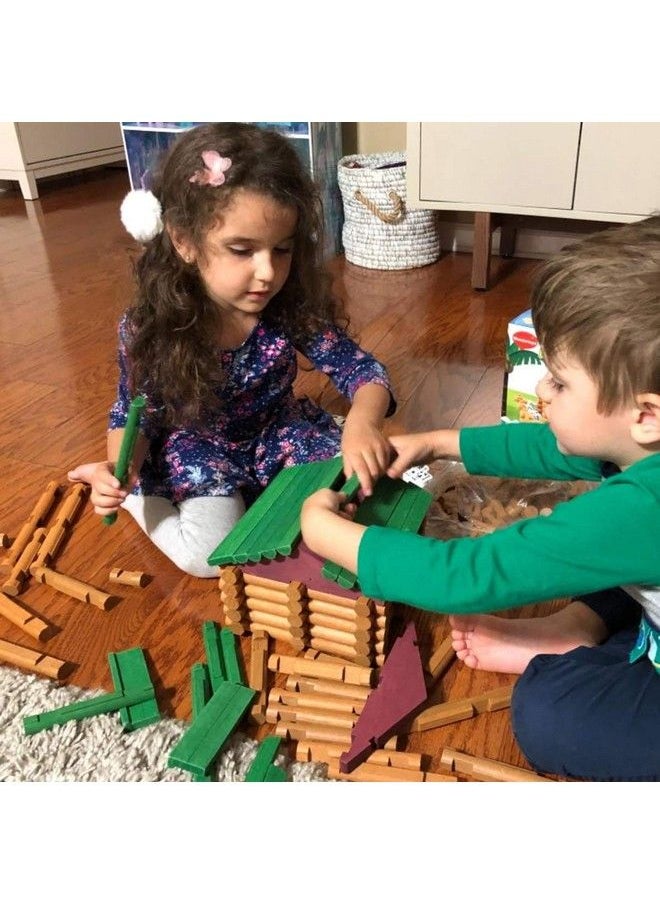 Joqutoys - 170 Pcs Classic Building Log Toys Wood Logs Set Set For Boy Creative Construction Educational Gift For Kids Ages 3+ - Image 1