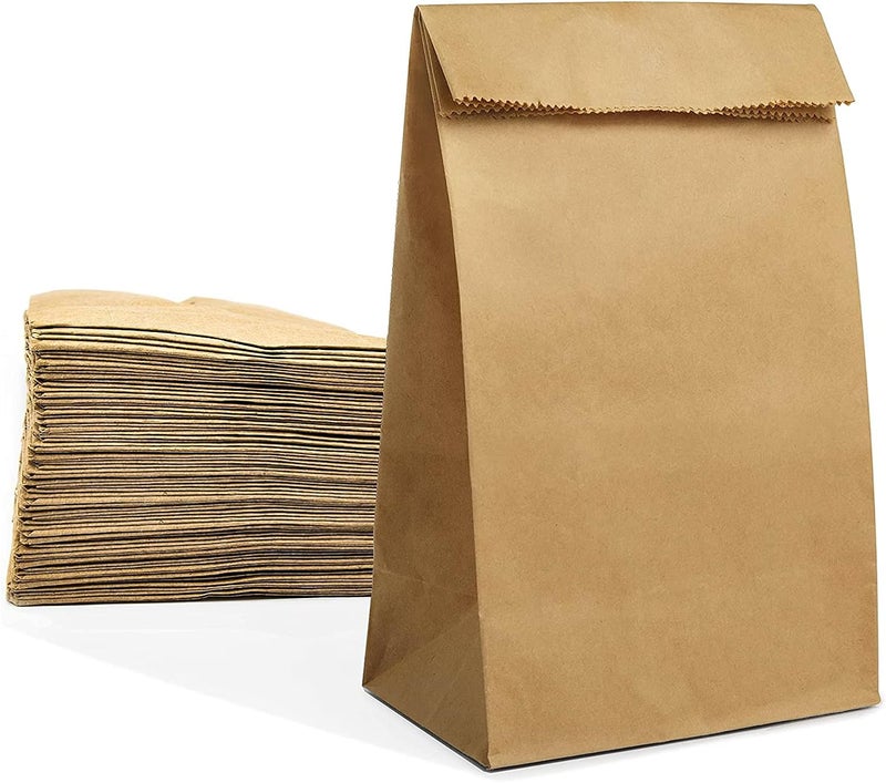 Mintboo Brown Paper Lunch Bags 100 Pack Kraft Paper Bags Lunch Snacks - Image 1